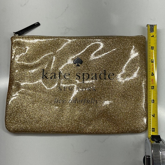 Kate Spade New York Holiday Gold Glitter Pouch - Picture 5 of 6